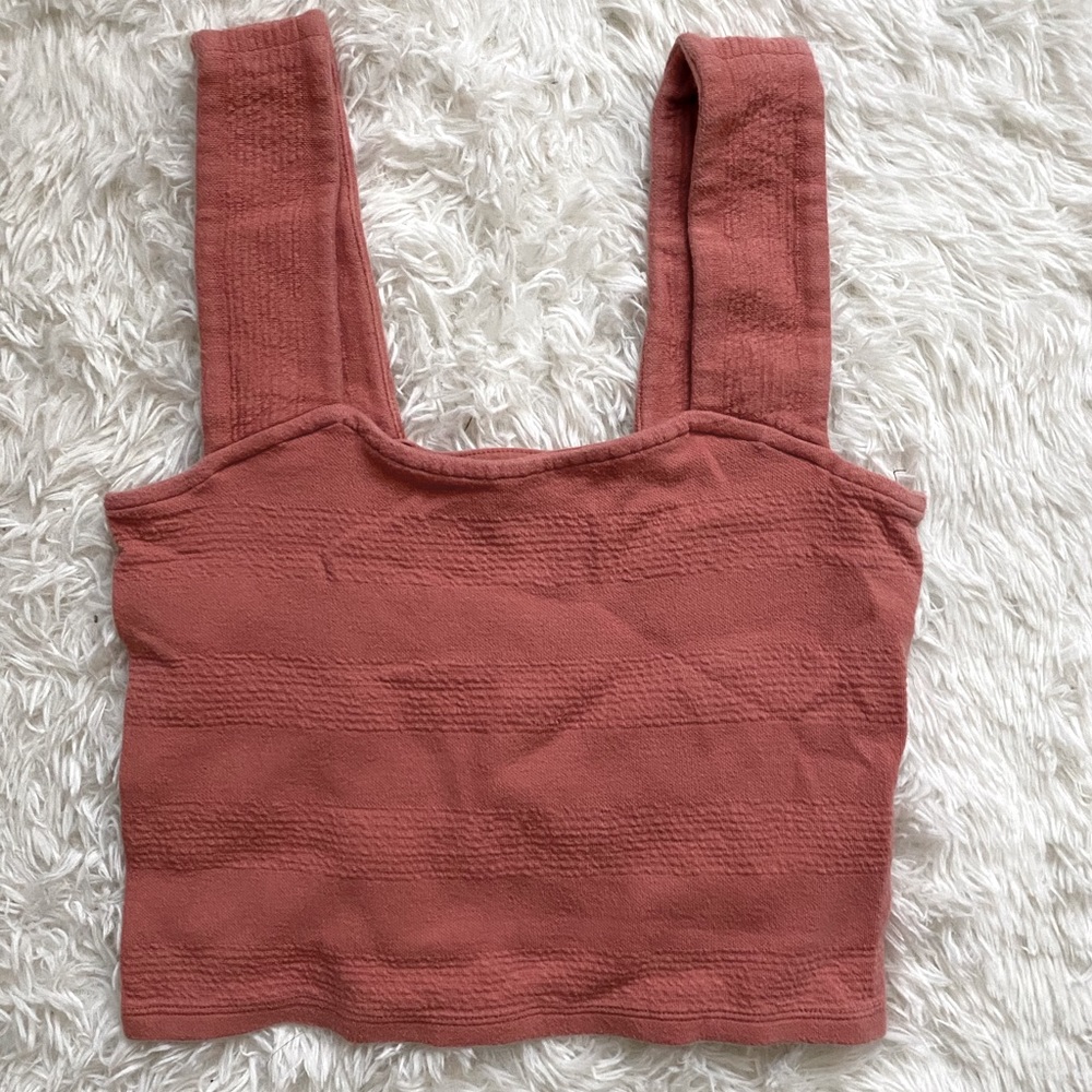 Wide strap knit crop top